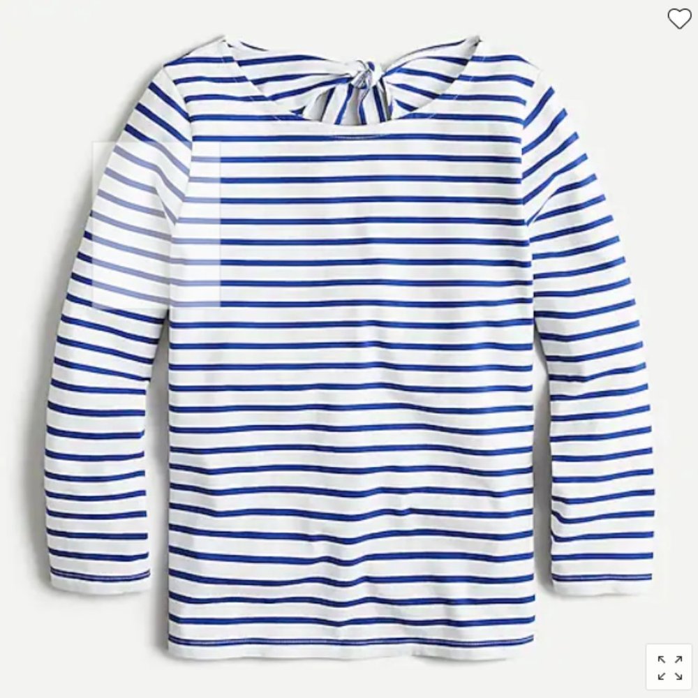 J Crew Tie-back top in striped Mariner cloth